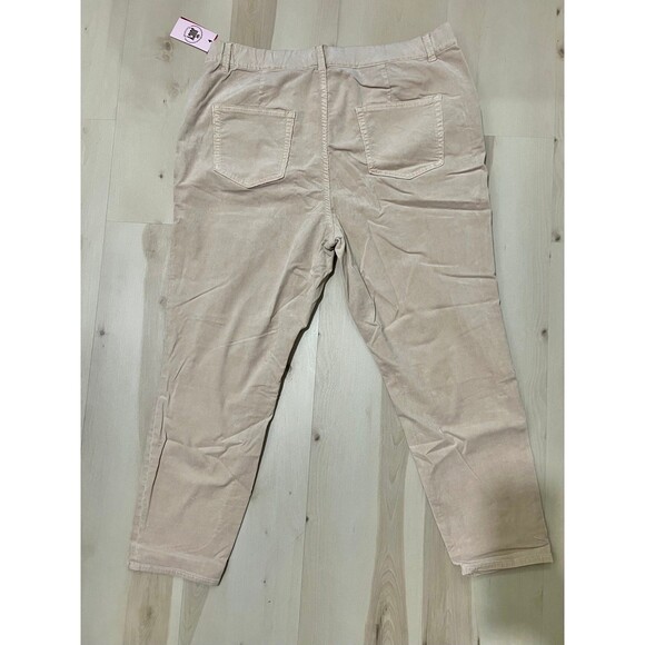 NEW Juicy Couture Plus Size 20W Blush Nude Elastic Waist Skinny Corduroy Pants - Picture 4 of 12